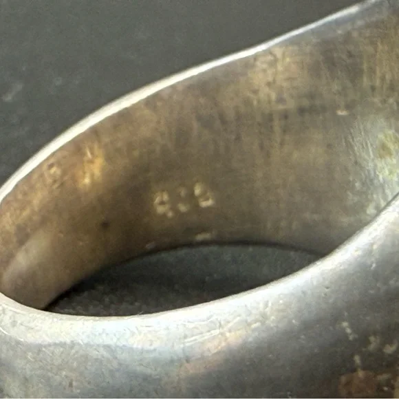 Vintage Sterling Silver 925 Huge Yellow Citrine Ring - Picture 5 of 6